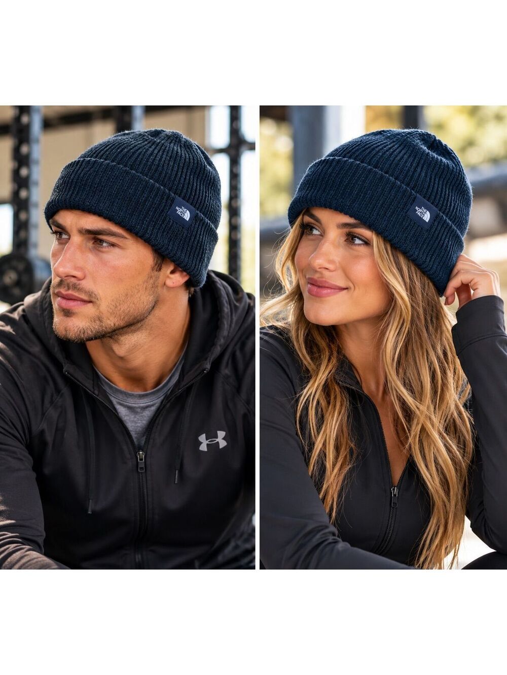 NWT North Face Circular Rib fleece lined Beanie TNF Black one size